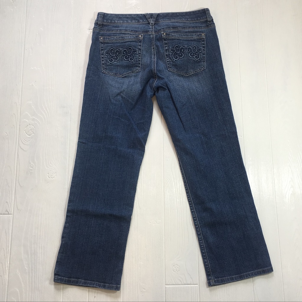 ❤️WHBM Blanc Straight Leg Denim Jeans Size 8 - Picture 5 of 7